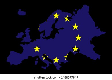 Europe Map Flag Vector illustration