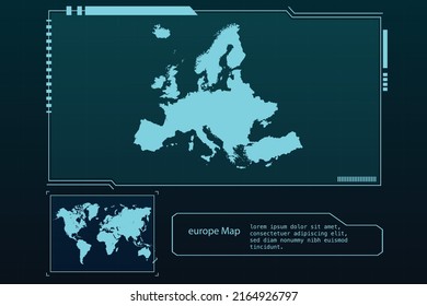 Europe Map Futuristic  infographic Map element collection background