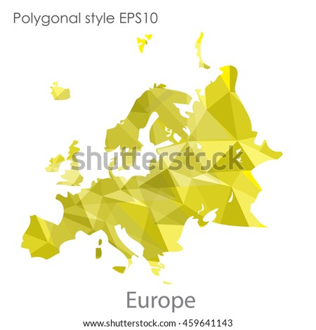 Europe map in geometric polygonal style.Abstract gems triangle,modern design background.Vector Illustration EPS10.