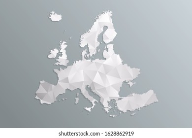 Europe map gray in polygonal style on gradient background. isolated vector illustration eps 10.