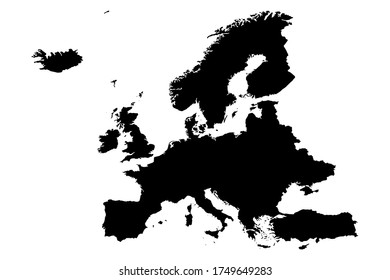 Europe map with gray tone on  white background,illustration,textured , Symbols of Europe,vector illustration