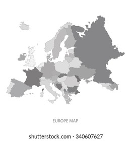 EUROPE MAP GREYSCALE