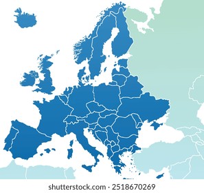 Mapa de Europa Alto Detallado sobre fondo blanco. Ilustración vectorial de diseño Abstractas. silueta de mapa, telón de fondo, geografía terrestre, política, informes, ciudad, infografía, política.