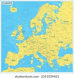 Europe map - highly detailed vector illustration