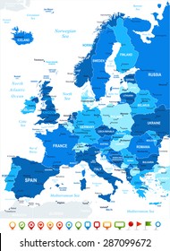 Europe map - highly detailed vector illustration