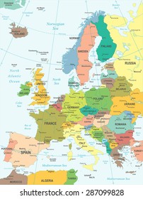 Europe map - highly detailed vector illustration