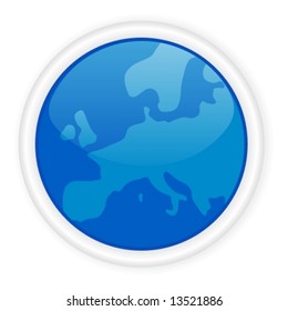 Europe map icon.