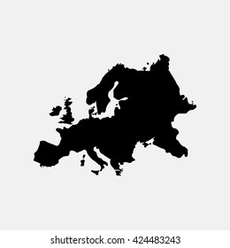 Europe Map Icon.