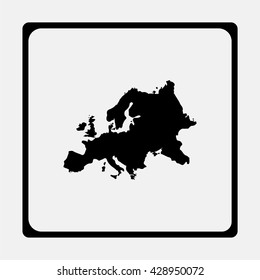 Europe map icon.