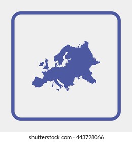 Europe map icon.