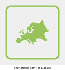 Europe map icon.