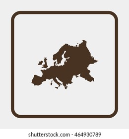 Europe map icon.