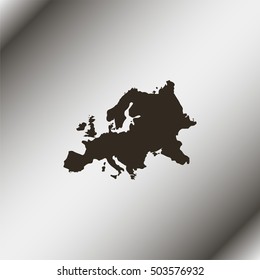 Europe map icon.