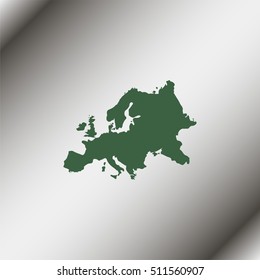 Europe map icon.