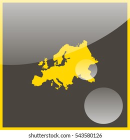 Europe map icon.