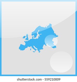 Europe map icon.