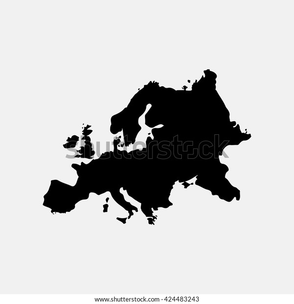 Europe Map Icon Stock Vector Royalty Free 424483243