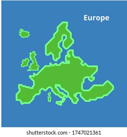 europe map icon, illustration vector. suitable for many purposes.