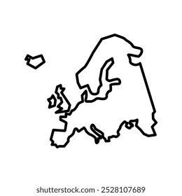 Icono de mapa de Europa. Mapa general de Europa. Diseño de icono simple. Ilustración vectorial