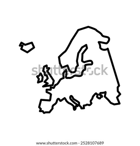 Europe map icon. Europe outline map. Simple icon design. Vector illustration