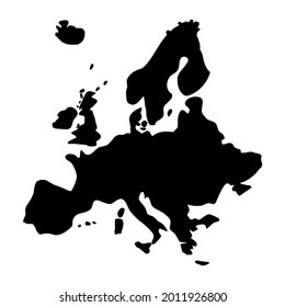 europe map icon over white