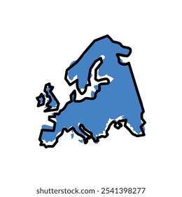 Europe map icon. Simple icon design. Vector illustration