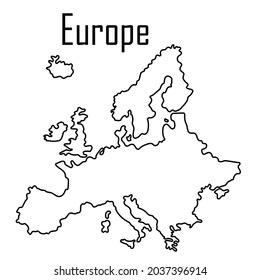 Europe map icon, vector illustration in black isolated on white background.