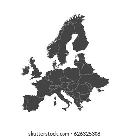 Europe map illustration on a white background