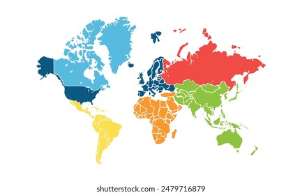 Europe map isolated modern colorful style. for website layouts, background, education, precise, customizable, Travel worldwide, map silhouette backdrop, earth geography, political, reports.