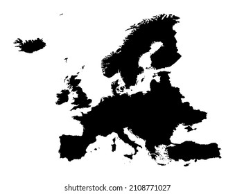 Mapa de Europa aislado en el png o fondo transparente,Símbolo de Europa , plantilla para banner, tarjeta, publicidad, revista y afiche de país de correspondencia comercial, ilustración vectorial 