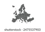Europe map isolated on white background. for website layouts, background, education, precise, customizable, Travel worldwide, map silhouette backdrop, earth geography, political, reports.
