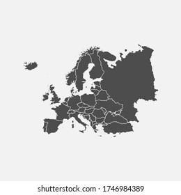 Europe map isolated on white background. Vector illustration. Eps 10.