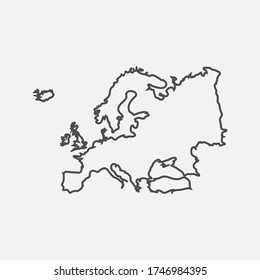 Europa Karte isoliert auf weißem Hintergrund. Vector-Abbildung. EBS 10.