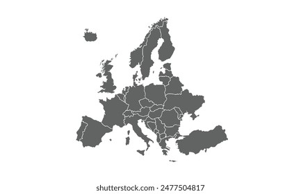 Mapa Europa aislado sobre