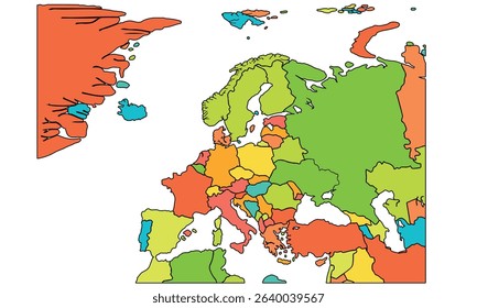 Europe map isolated on white background. for website layouts, background, education, precise, customizable, Travel worldwide, earth geography, political, reports.