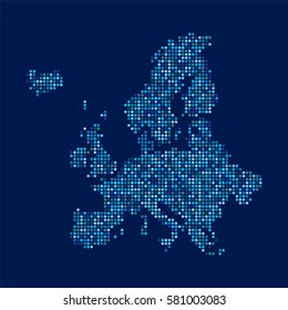 Europe map made from dot pattern