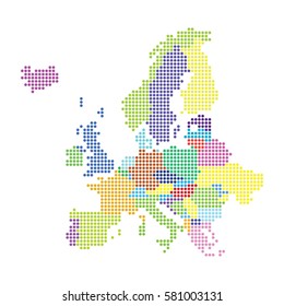 Europe map made from dot pattern
