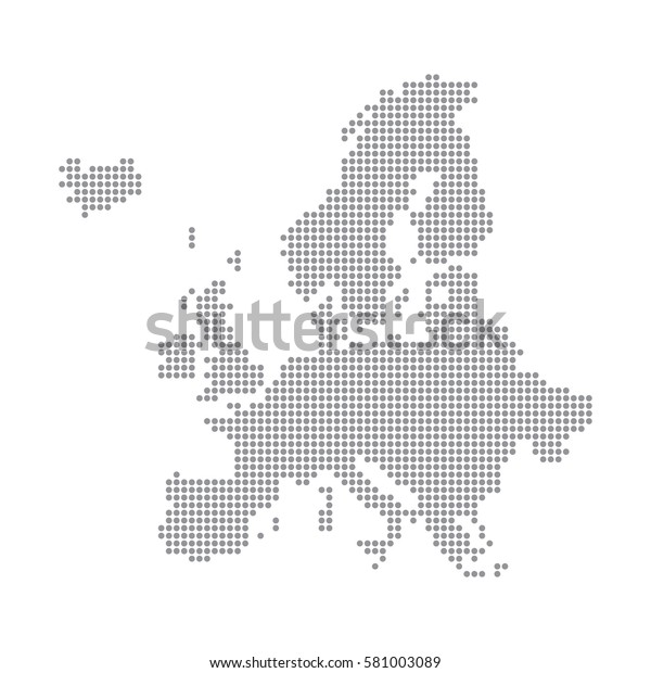 Europe Map Made Dot Pattern Stock Vector (Royalty Free) 581003089