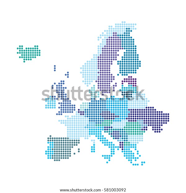 Europe Map Made Dot Pattern Stock Vector (Royalty Free) 581003092