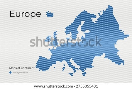 Europe Map Made of Hexagon Dots 