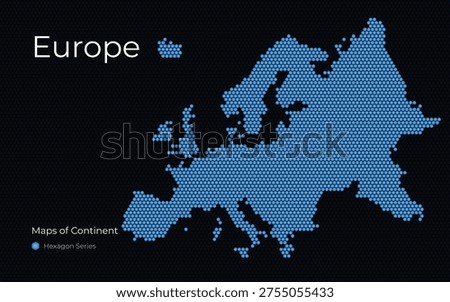 Europe Map Made of Hexagon Dots 