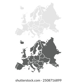 Europa map.set de maps.Reino Unido, Alemania, Francia, Italia, España, Rusia, Países Bajos, Suecia, Suiza, Polonia.