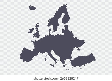 Europe Map Minimalista de alta qualidade PNG Porpoise Color on Transparent Background Perfeito para apresentações infográficos materiais educacionais e projetos de design gráfico