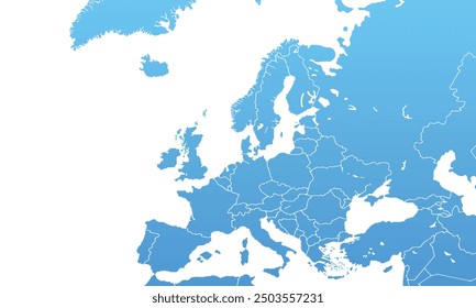 Europe map with modern colorful for website layouts,background, education, precise, customizable, Travel worldwide,map silhouette backdrop,earth geography,political,reports.