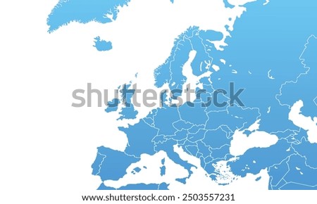 Europe map with modern colorful for website layouts,background, education, precise, customizable, Travel worldwide,map silhouette backdrop,earth geography,political,reports.