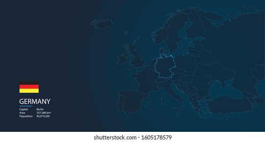 Europe map with modern shape, for background etc.