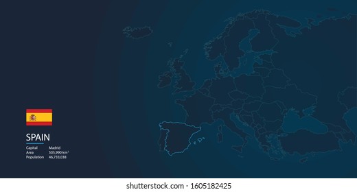 Europe map with modern shape, for background etc.