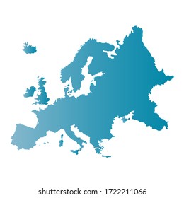 Europe map on blue background illustration