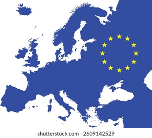 Europe Map Outline Vector, Map Flag Design