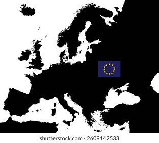 Europe Map Outline Vector, Map Flag Design